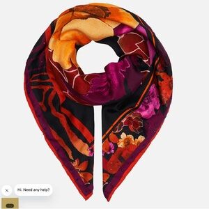Camilla Large Square Scarf in Midnight Poppy